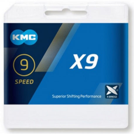 KMC CATENA X9 9 VELOCITA' 114 MAGLIE COLORE ARGENTO/GRIGIO