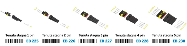 CONNETTORI A TENUTA STAGNA 1/2/3/4/6 PIN BRN