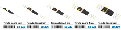 CONNETTORI A TENUTA STAGNA 1/2/3/4/6 PIN BRN