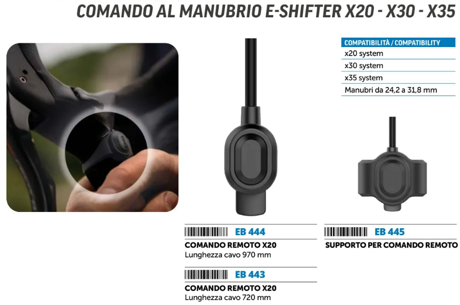 COMANDO REMOTO MAHLE X20 SYSTEM 720 mm -  970 mm & SUPPORTO COMANDO