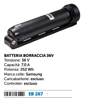 BATTERIA BORRACCIA 36V CON PRESA USB