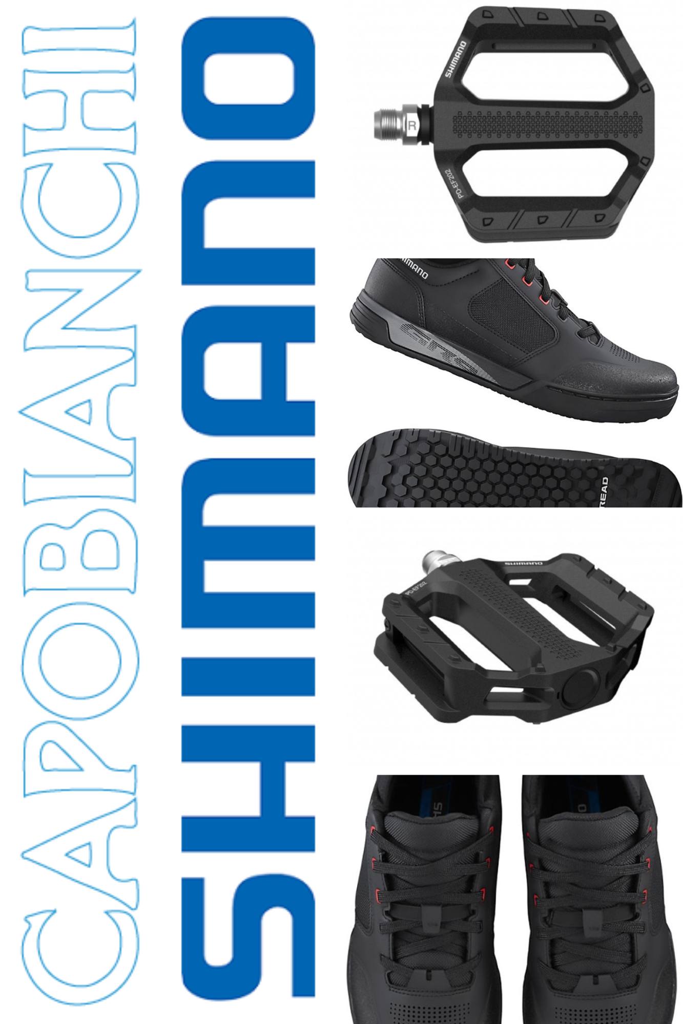 Pacchetto Shimano: scarpe GR9 flat + Pedale flat