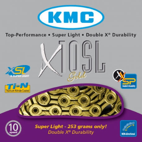 KMC CATENA X10SL SUPER LIGHT 10 VELOCITA' COLORE GOLD