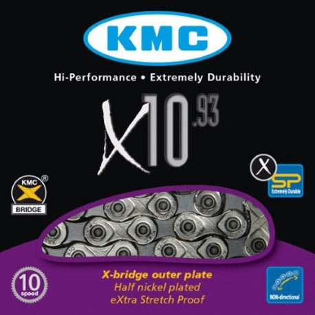 KMC CATENA X10.93 10 VELOCITA' COLORE ARGENTO/GRIGIO