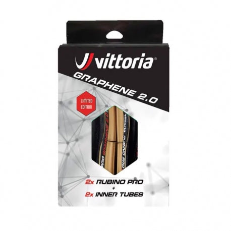 VITTORIA RUBINO PRO GRAPHENE 2.0 COPERTONCINO DA CORSA 700X28 + CAMERE ARIA - CONFEZIONE DA 2